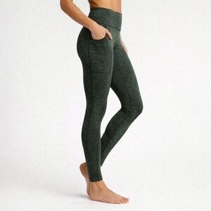 Aerie Chill Play Move High Waisted Pocket Leggings Green Heathered MEDIUM